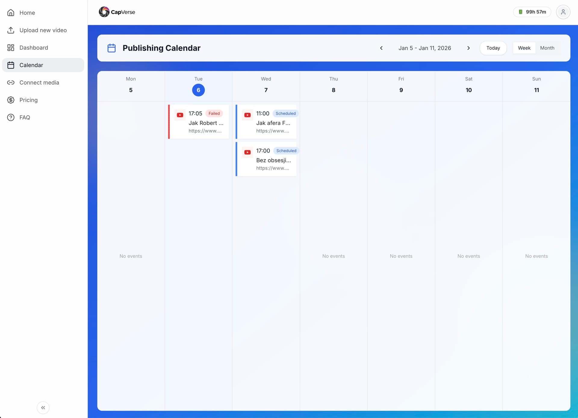 CapVerse Publishing Calendar