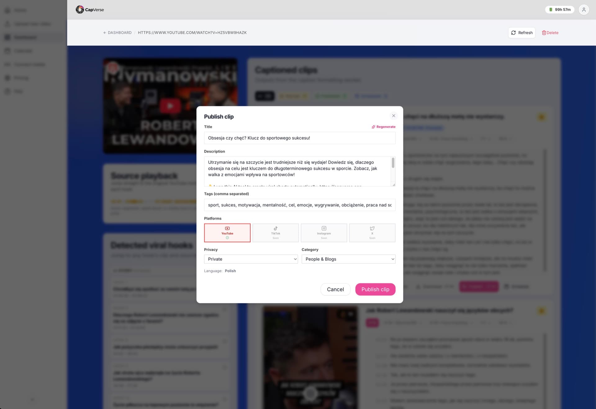 CapVerse Publish Dialog