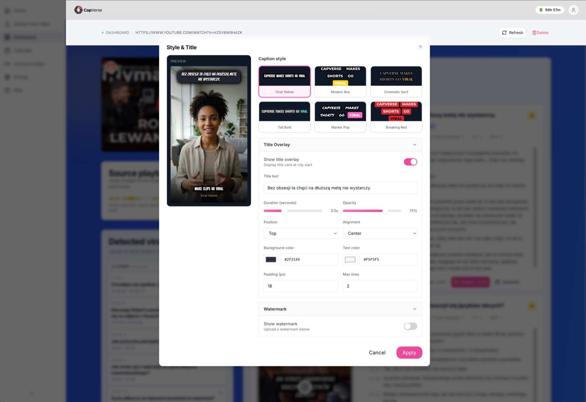 CapVerse Style Dialog