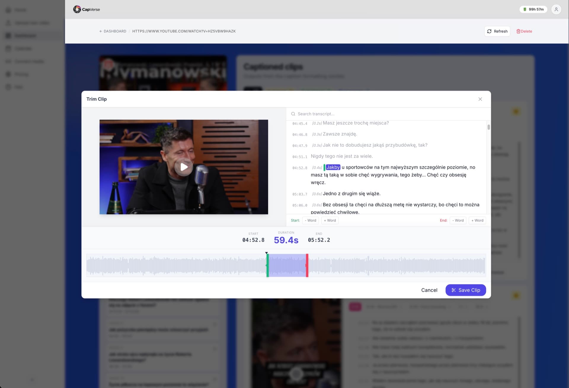 CapVerse Trim Clip Editor